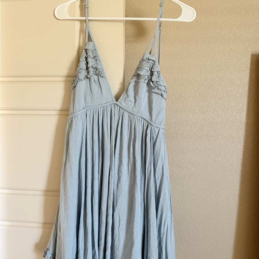 Angel Biba Sky Blue Textured Dress